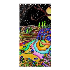 Nature Moon Psychedelic Painting Shower Curtain 36  X 72  (stall) 