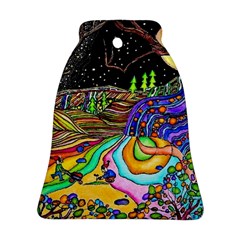 Nature Moon Psychedelic Painting Bell Ornament (two Sides)