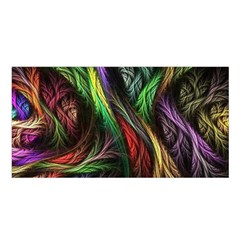 Abstract Psychedelic Satin Shawl 45  X 80 