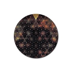 Abstract Psychedelic Geometry Andy Gilmore Sacred Rubber Coaster (round) by Sarkoni