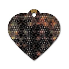 Abstract Psychedelic Geometry Andy Gilmore Sacred Dog Tag Heart (two Sides)