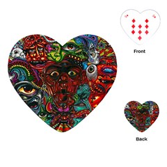 Somewhere Near Oblivion Nightmares Acid Colors Psychedelic Playing Cards Single Design (heart)