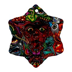 Somewhere Near Oblivion Nightmares Acid Colors Psychedelic Ornament (snowflake)