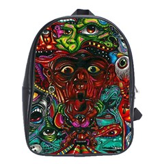 Somewhere Near Oblivion Nightmares Acid Colors Psychedelic School Bag (xl)