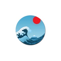 Minimalism Great Wave Off Kanagawa Golf Ball Marker