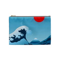 Minimalism Great Wave Off Kanagawa Cosmetic Bag (medium)