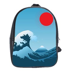 Minimalism Great Wave Off Kanagawa School Bag (xl)