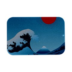 Minimalism Great Wave Off Kanagawa Open Lid Metal Box (silver)   by Sarkoni