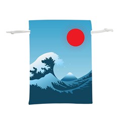 Minimalism Great Wave Off Kanagawa Lightweight Drawstring Pouch (l)