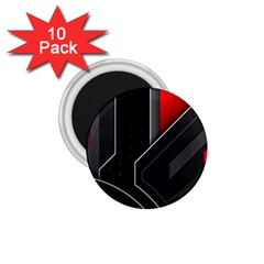 Gamer Tech Black Mesh Red Modern Shape Texture Geometric Pattern 1 75  Magnets (10 Pack)  by Sarkoni
