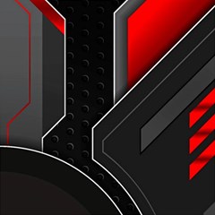 Gamer Tech Black Mesh Red Modern Shape Texture Geometric Pattern Play Mat (rectangle) by Sarkoni