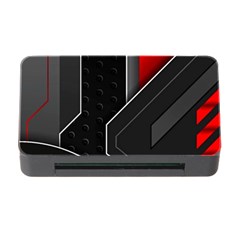 Gamer Tech Black Mesh Red Modern Shape Texture Geometric Pattern Memory Card Reader With Cf