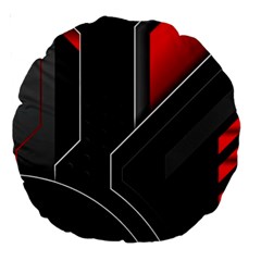 Gamer Tech Black Mesh Red Modern Shape Texture Geometric Pattern Large 18  Premium Round Cushions