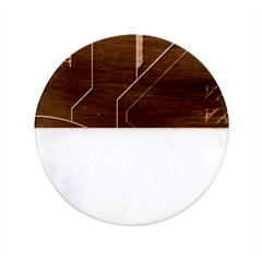 Gamer Tech Black Mesh Red Modern Shape Texture Geometric Pattern Classic Marble Wood Coaster (round) 