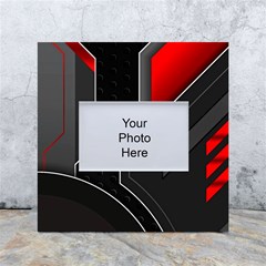 Gamer Tech Black Mesh Red Modern Shape Texture Geometric Pattern White Box Photo Frame 4  X 6  by Sarkoni