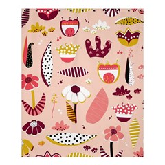 Scandinavian Flat Floral Background Coral Pink White Black Gold Pattern Shower Curtain 60  X 72  (medium) 