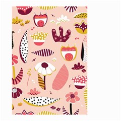 Scandinavian Flat Floral Background Coral Pink White Black Gold Pattern Small Garden Flag (two Sides)