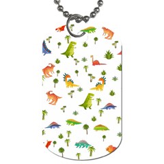 Baby Dino Seamless Pattern Dog Tag (two Sides)