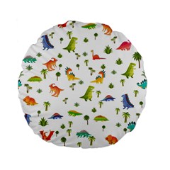 Baby Dino Seamless Pattern Standard 15  Premium Flano Round Cushions