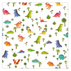 Baby Dino Seamless Pattern Square Satin Scarf (36  X 36 )