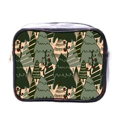 Christmas Vector Seamless Tree Pattern Mini Toiletries Bag (one Side)