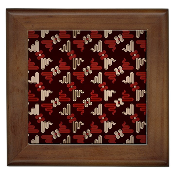Oriental Dragon Motif Pattern Framed Tile
