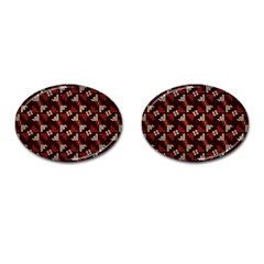 Oriental Dragon Motif Pattern Cufflinks (oval)