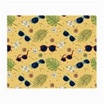 Seamless Pattern Of Sunglasses Tropical Leaves And Flowers Small Glasses Cloth Front