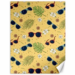 Seamless Pattern Of Sunglasses Tropical Leaves And Flowers Canvas 36  X 48 