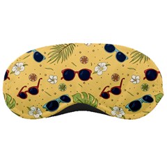 Seamless Pattern Of Sunglasses Tropical Leaves And Flowers Sleep Mask