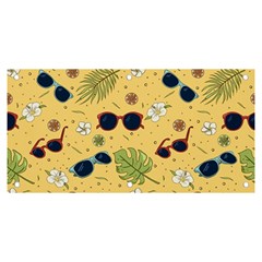 Seamless Pattern Of Sunglasses Tropical Leaves And Flowers Banner And Sign 6  X 3  by Sarkoni