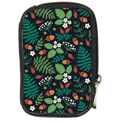 Pattern Forest Leaf Flower Motif Compact Camera Leather Case