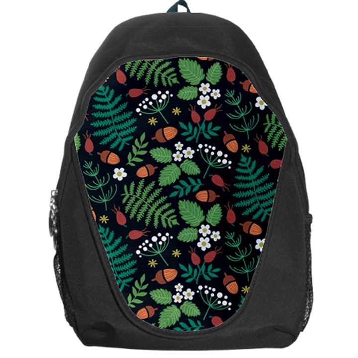 Pattern Forest Leaf Flower Motif Backpack Bag