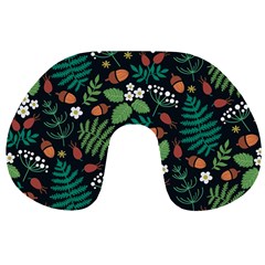 Pattern Forest Leaf Flower Motif Travel Neck Pillow