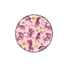 Pink Tigers And Tropical Leaves Patern Hat Clip Ball Marker (4 Pack)