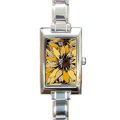 Colorful Seamless Floral Pattern Rectangle Italian Charm Watch by Sarkoni