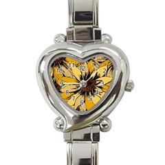 Colorful Seamless Floral Pattern Heart Italian Charm Watch