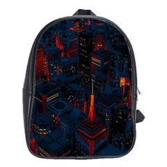 Architecture City Pixel Art School Bag (large)