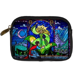 Beauty And The Beast Stained Glass Rose Digital Camera Leather Case