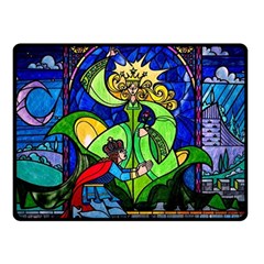 Beauty And The Beast Stained Glass Rose Fleece Blanket (small)