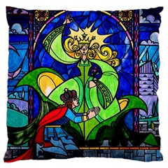 Beauty And The Beast Stained Glass Rose Large Cushion Case (two Sides)