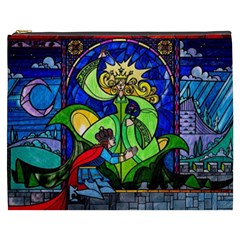 Beauty And The Beast Stained Glass Rose Cosmetic Bag (xxxl)