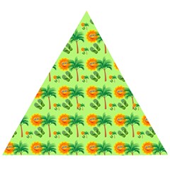 Summer Fun Pattern Wooden Puzzle Triangle by LalyLauraFLM