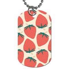 Seamless Strawberry Pattern Vector Dog Tag (one Side)