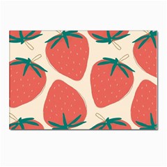 Seamless Strawberry Pattern Vector Postcards 5  X 7  (pkg Of 10) by Grandong