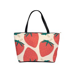 Seamless Strawberry Pattern Vector Classic Shoulder Handbag by Grandong