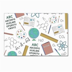 School Subjects And Objects Vector Illustration Seamless Pattern Postcard 4 x 6  (Pkg of 10)