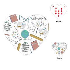 School Subjects And Objects Vector Illustration Seamless Pattern Playing Cards Single Design (Heart)