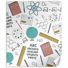 School Subjects And Objects Vector Illustration Seamless Pattern Canvas 8  x 10 