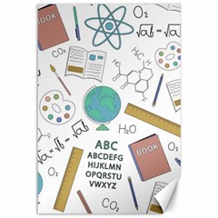 School Subjects And Objects Vector Illustration Seamless Pattern Canvas 12  x 18 